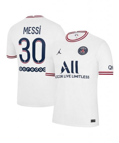 Men's Brand Lionel Messi White Paris Saint-Germain 2021/22 Fourth Replica Jersey $41.00 Jersey