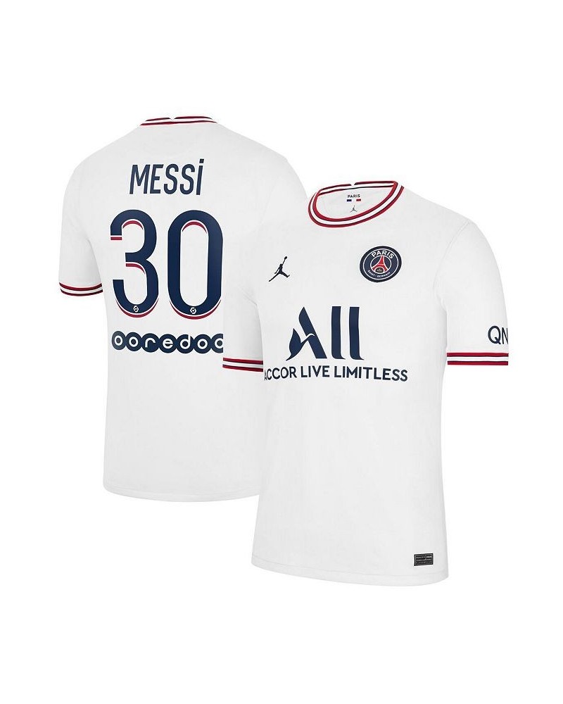 Men's Brand Lionel Messi White Paris Saint-Germain 2021/22 Fourth Replica Jersey $41.00 Jersey