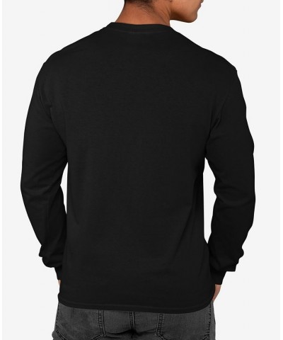 Men's Word Art Long Sleeve Get Up Stand Up T-shirt Black $16.40 T-Shirts