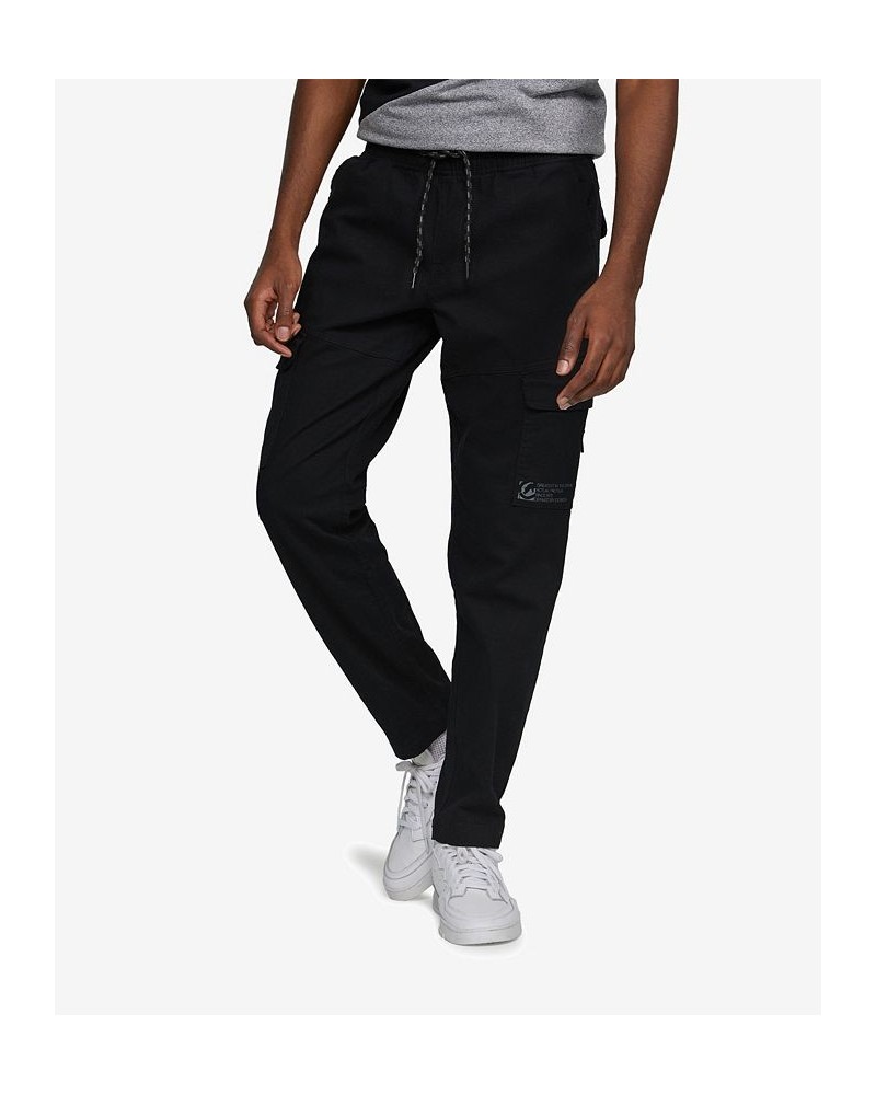 Men's Front Flip Cargo Joggers Black $35.10 Pants