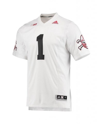 Men's 1 White Nebraska Huskers Premier Strategy Jersey $54.99 Jersey