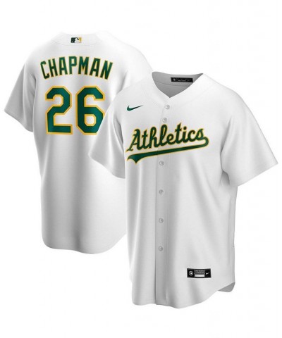 Men's Matt Chapman White Oakland Athletics Home Replica Player Name Jersey $71.05 Jersey