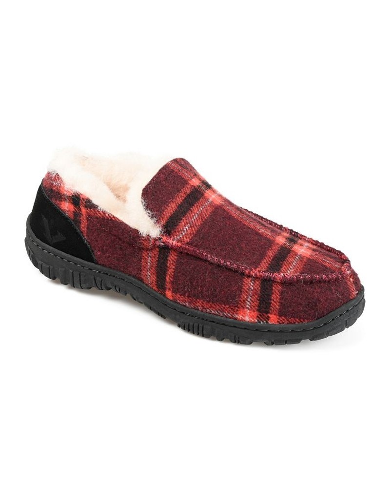 Men's Ember Moccasin Slippers Red $32.80 Shoes