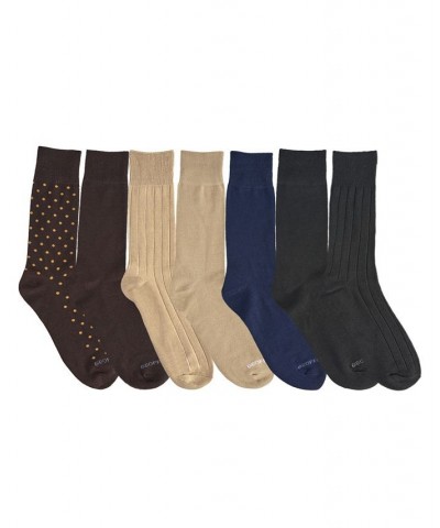 Men's Dress Crew Socks, Pack of 7 Multi $17.59 Socks