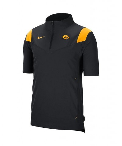 Men's Black Iowa Hawkeyes 2021 Coaches Short Sleeve Quarter-Zip Jacket $24.80 Jackets