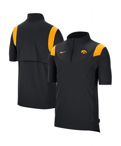 Men's Black Iowa Hawkeyes 2021 Coaches Short Sleeve Quarter-Zip Jacket $24.80 Jackets