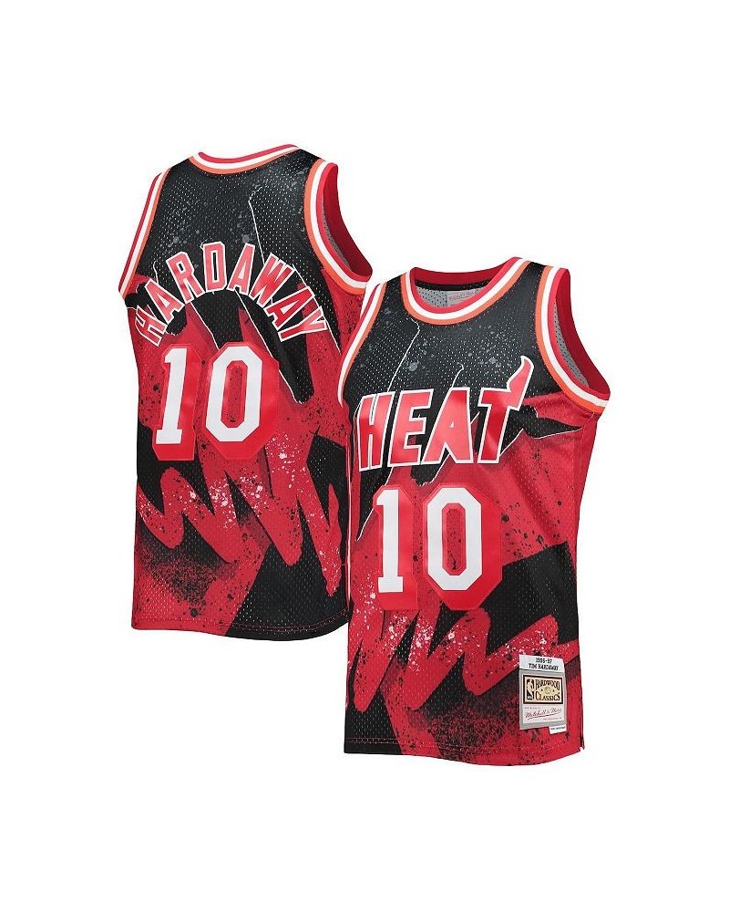 Men's Tim Hardaway Scarlet Miami Heat Hardwood Classics 1996-97 Hyper Hoops Swingman Jersey $36.60 Jersey