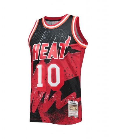 Men's Tim Hardaway Scarlet Miami Heat Hardwood Classics 1996-97 Hyper Hoops Swingman Jersey $36.60 Jersey