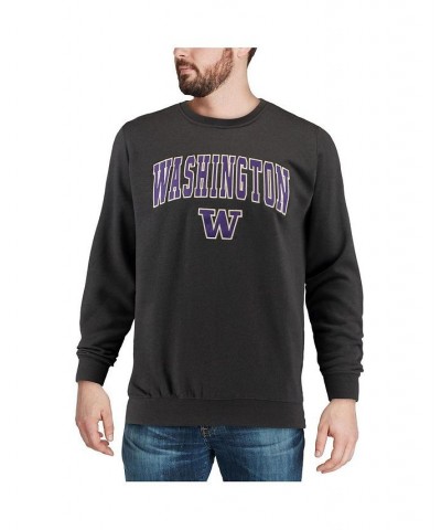 Men's Charcoal Washington Huskies Arch & Logo Crew Neck Sweatshirt $30.00 Sweatshirt