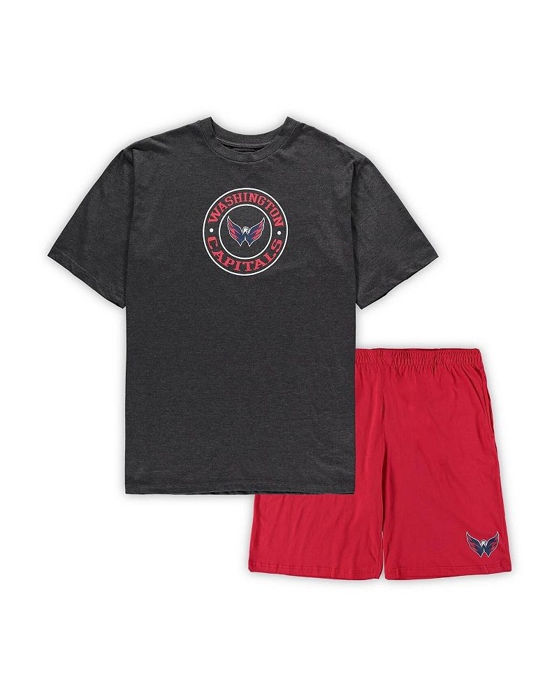 Men's Red, Heathered Charcoal Washington Capitals Big and Tall T-shirt and Shorts Sleep Set $35.20 Pajama