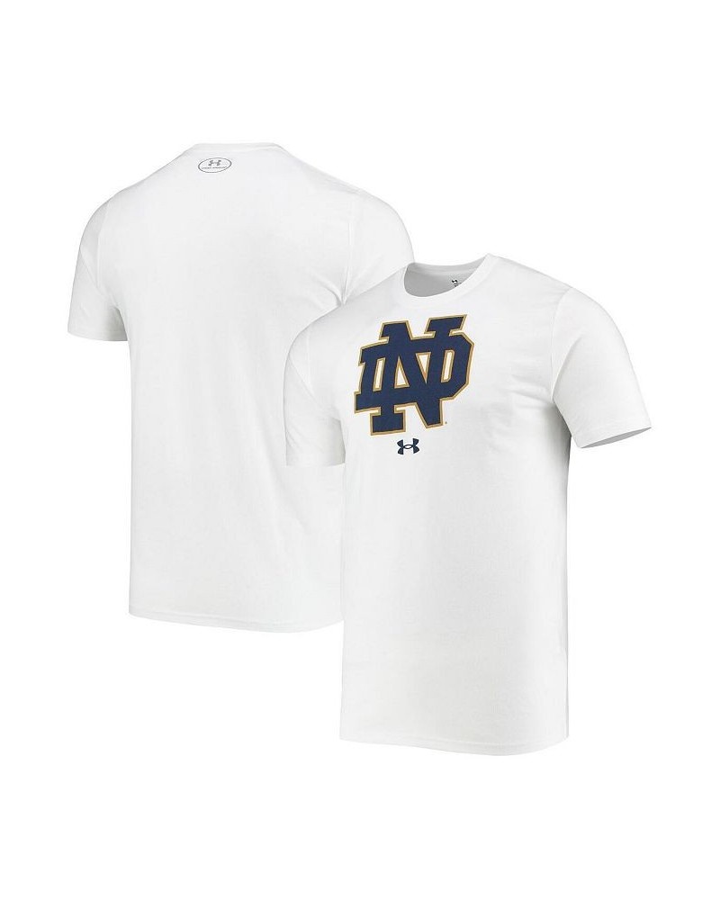 Men's White Notre Dame Fighting Irish School Logo Performance Cotton T-shirt $26.54 T-Shirts