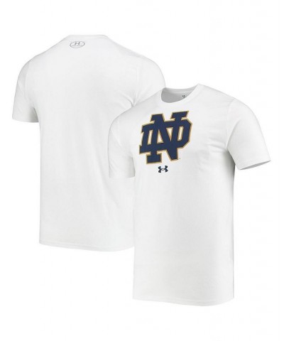 Men's White Notre Dame Fighting Irish School Logo Performance Cotton T-shirt $26.54 T-Shirts