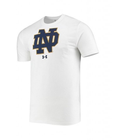 Men's White Notre Dame Fighting Irish School Logo Performance Cotton T-shirt $26.54 T-Shirts