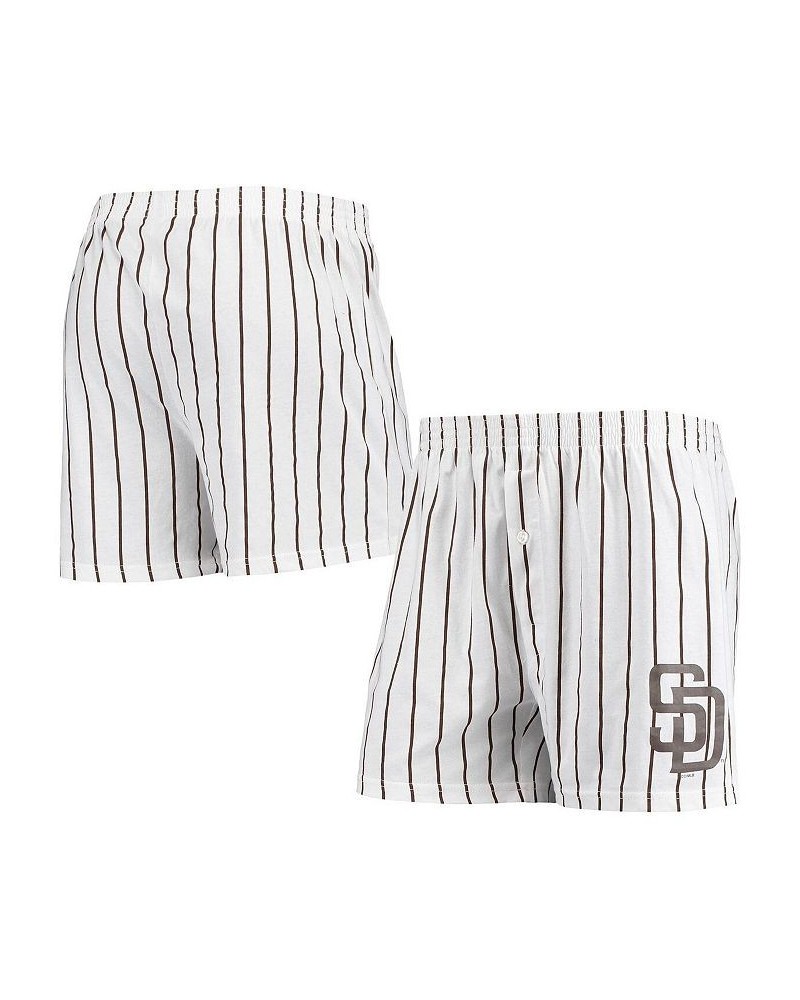 Men's White San Diego Padres Vigor Pinstripe Boxer Shorts $16.80 Shorts