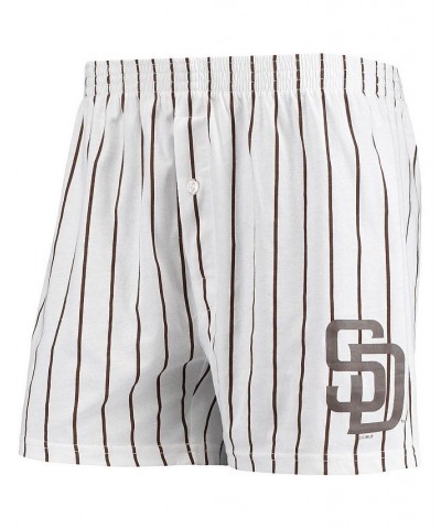 Men's White San Diego Padres Vigor Pinstripe Boxer Shorts $16.80 Shorts