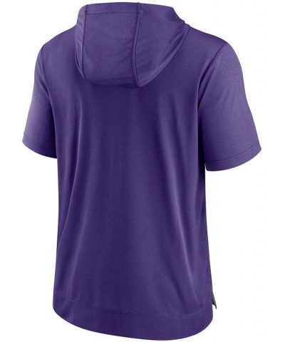 Men's Heather Charcoal, Purple Minnesota Vikings Performance Hoodie T-shirt $30.10 T-Shirts