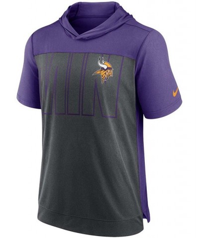 Men's Heather Charcoal, Purple Minnesota Vikings Performance Hoodie T-shirt $30.10 T-Shirts