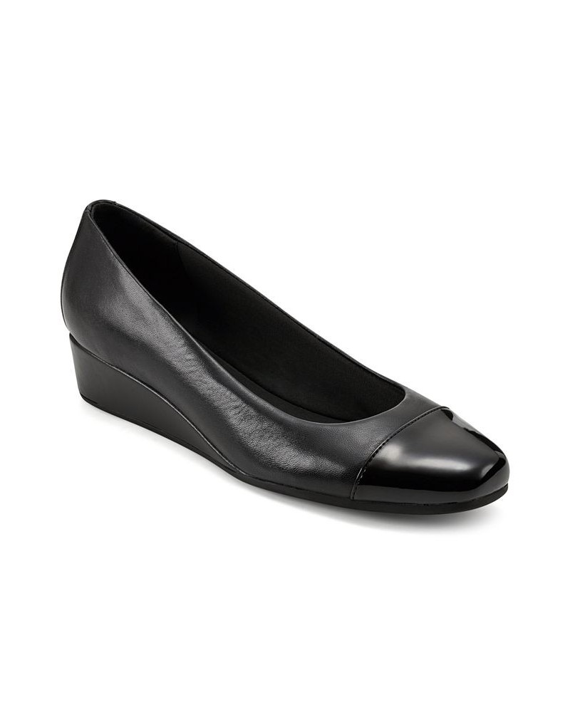 Women's Gracey Round Toe Slip-on Wedge Dress Pumps PD01 $51.48 Shoes