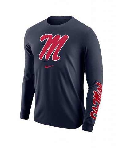 Men's Navy Ole Miss Rebels Team Lockup 2-Hit Long Sleeve T-shirt $18.40 T-Shirts