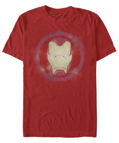 Men's Iron Man Spray Logo Short Sleeve Crew T-shirt Red $18.54 T-Shirts