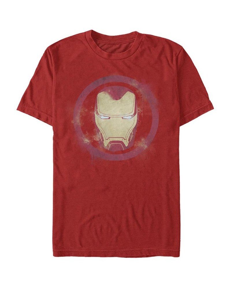 Men's Iron Man Spray Logo Short Sleeve Crew T-shirt Red $18.54 T-Shirts