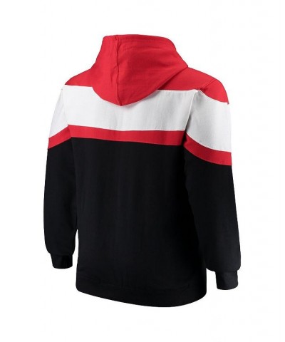 Men's Red, Black Houston Rockets Big and Tall Colorblock Wordmark Tripod Full-Zip Hoodie $30.73 Sweatshirt