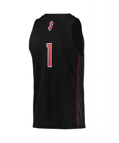 Men's 1 Black Rutgers Scarlet Knights Swingman Basketball Jersey $50.99 Jersey