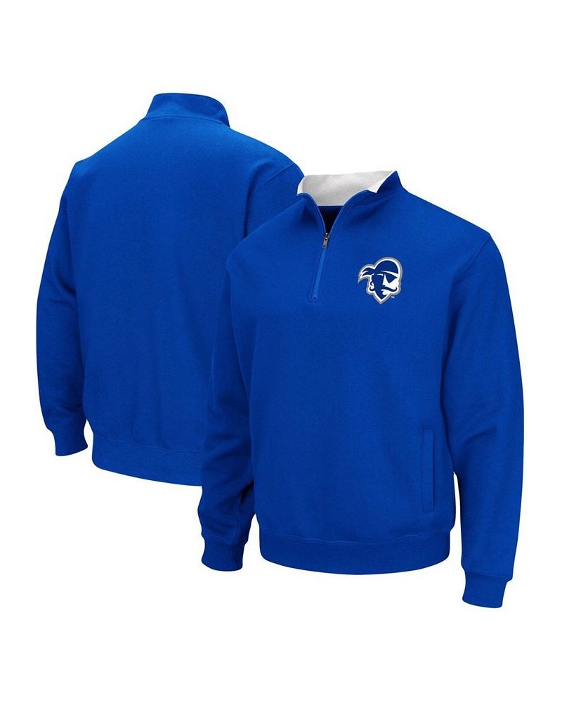 Men's Blue Seton Hall Pirates Tortugas Logo Quarter-Zip Jacket $24.60 Sweatshirt