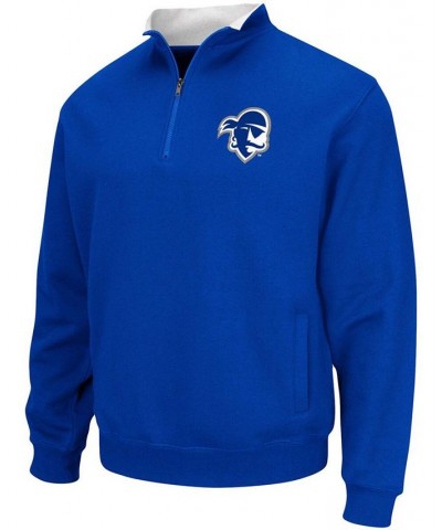 Men's Blue Seton Hall Pirates Tortugas Logo Quarter-Zip Jacket $24.60 Sweatshirt