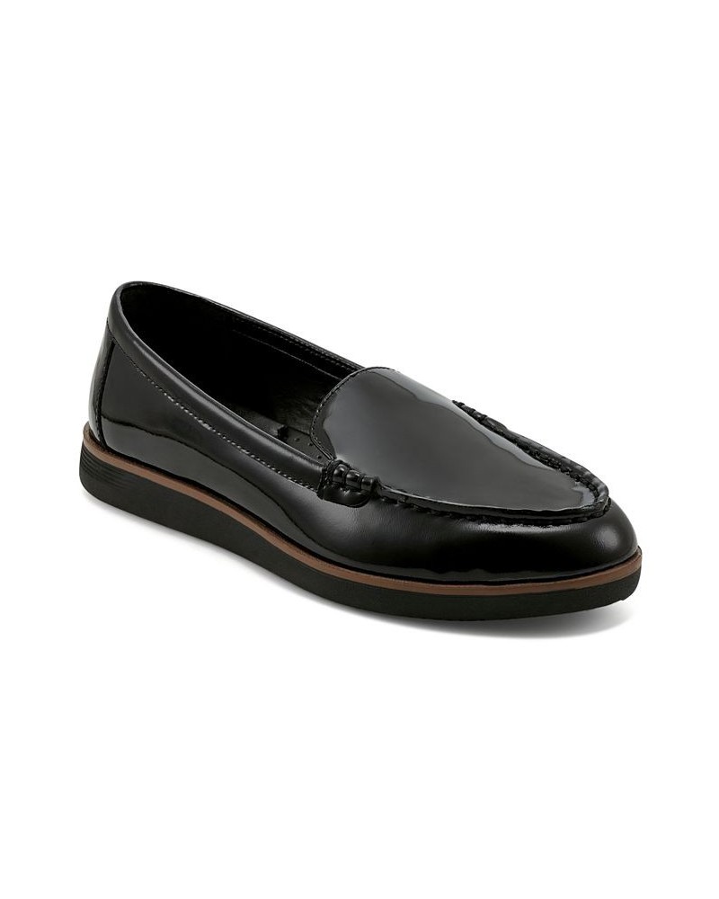 Women's Shutter Pointy Toe Casual Slip-on Loafers Black Suede $49.50 Shoes