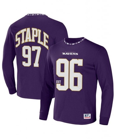 Men's NFL X Staple Purple Baltimore Ravens Core Long Sleeve Jersey Style T-shirt $22.56 T-Shirts