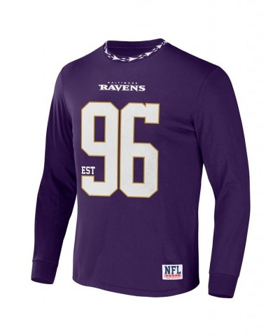 Men's NFL X Staple Purple Baltimore Ravens Core Long Sleeve Jersey Style T-shirt $22.56 T-Shirts