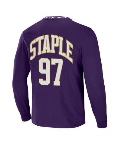 Men's NFL X Staple Purple Baltimore Ravens Core Long Sleeve Jersey Style T-shirt $22.56 T-Shirts