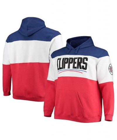 Men's Royal, Red LA Clippers Big and Tall Colorblock Wordmark Pullover Hoodie $24.48 Sweatshirt