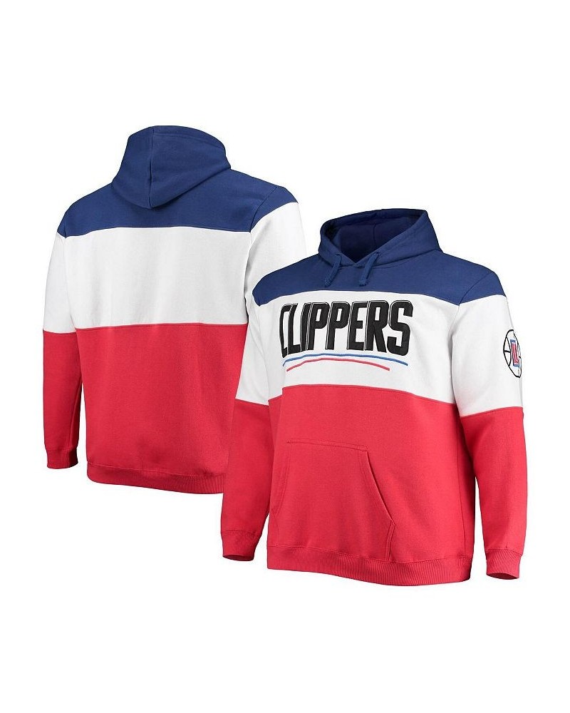 Men's Royal, Red LA Clippers Big and Tall Colorblock Wordmark Pullover Hoodie $24.48 Sweatshirt