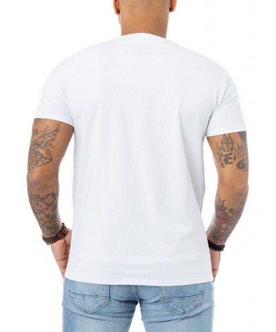 Men's Drip Skull Rhinestone T-shirt White $22.05 T-Shirts