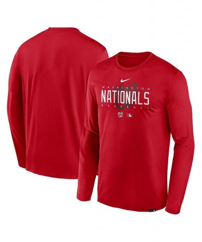 Men's Red Washington Nationals Authentic Collection Team Logo Legend Performance Long Sleeve T-shirt $22.55 T-Shirts