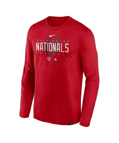 Men's Red Washington Nationals Authentic Collection Team Logo Legend Performance Long Sleeve T-shirt $22.55 T-Shirts