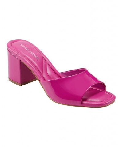 Women's Fynn Block Heel Slip-on Dress Sandals Pink $49.50 Shoes