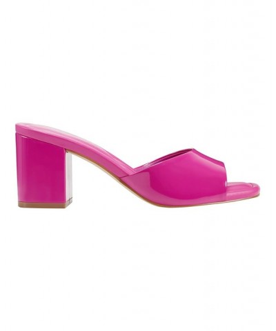 Women's Fynn Block Heel Slip-on Dress Sandals Pink $49.50 Shoes