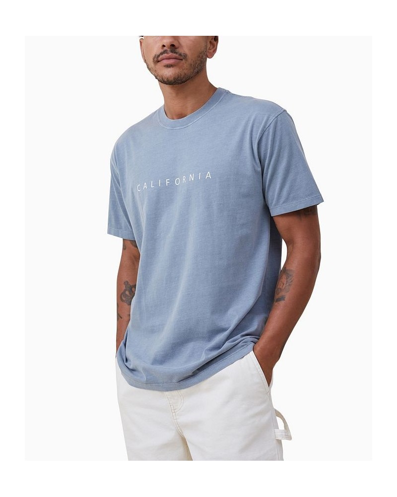 Men's Easy Crew Neck T-shirt Blue $18.89 T-Shirts