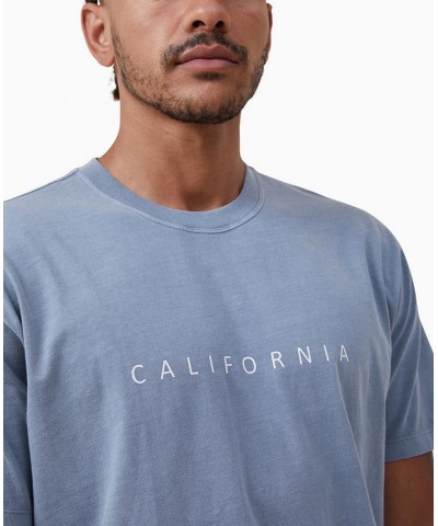 Men's Easy Crew Neck T-shirt Blue $18.89 T-Shirts