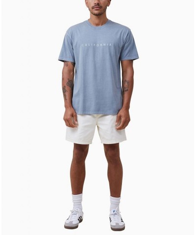 Men's Easy Crew Neck T-shirt Blue $18.89 T-Shirts