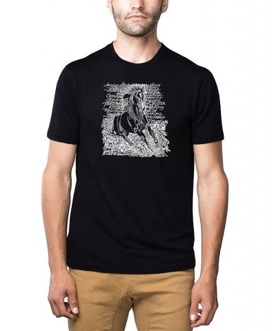 Men's Premium Word Art T-Shirt - Horse Breeds Black $20.70 T-Shirts