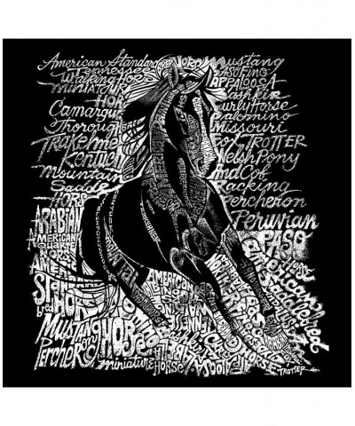 Men's Premium Word Art T-Shirt - Horse Breeds Black $20.70 T-Shirts