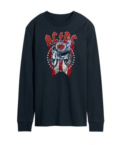 Men's ACDC Ohio Flag Long Sleeve T-shirt Blue $17.22 T-Shirts