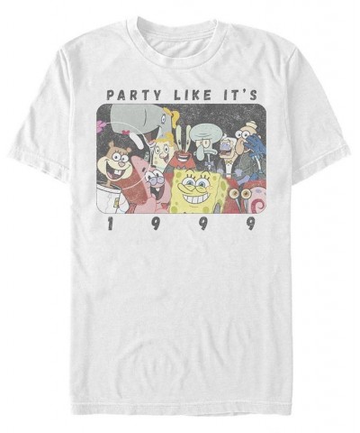 Men's Party Bob Short Sleeve Crew T-shirt White $19.59 T-Shirts