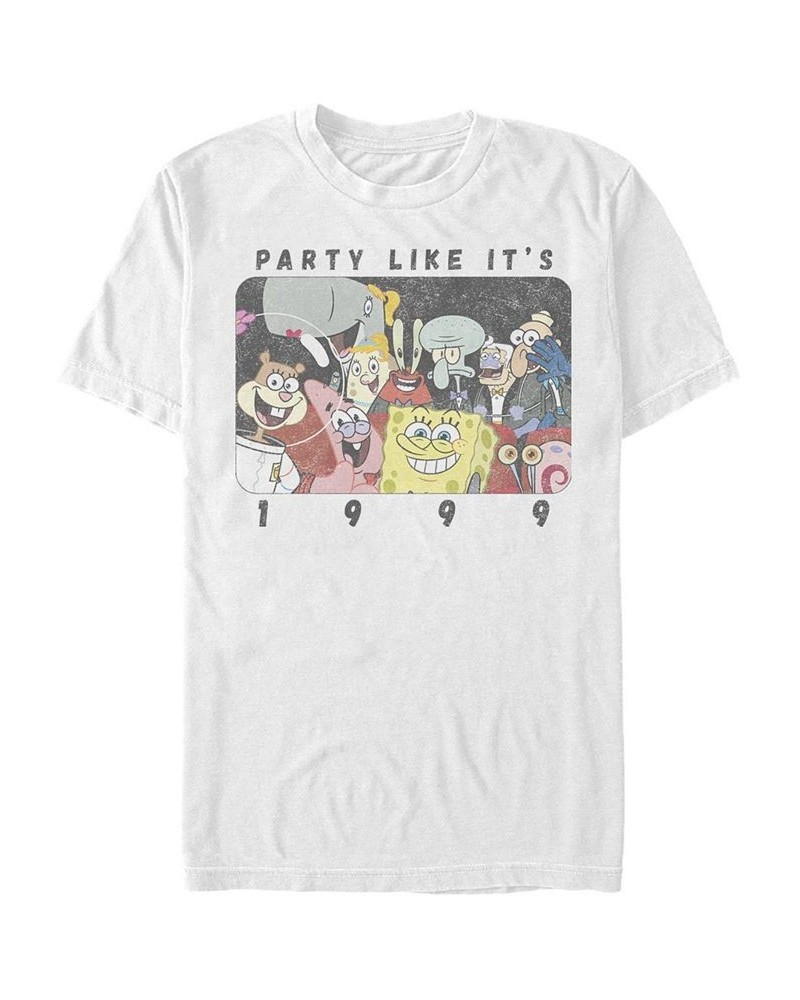 Men's Party Bob Short Sleeve Crew T-shirt White $19.59 T-Shirts