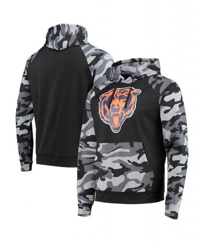 Men's Black Chicago Bears Camo Raglan Pullover Hoodie $39.20 Sweatshirt