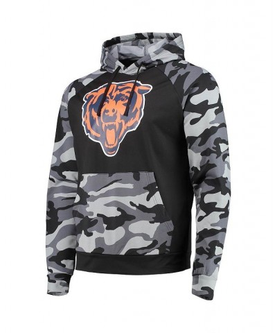 Men's Black Chicago Bears Camo Raglan Pullover Hoodie $39.20 Sweatshirt